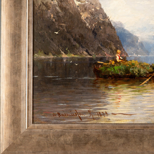 Summer in the fjords, Oil on canvas by Georg Anton Rasmussen, 1842 - 1912