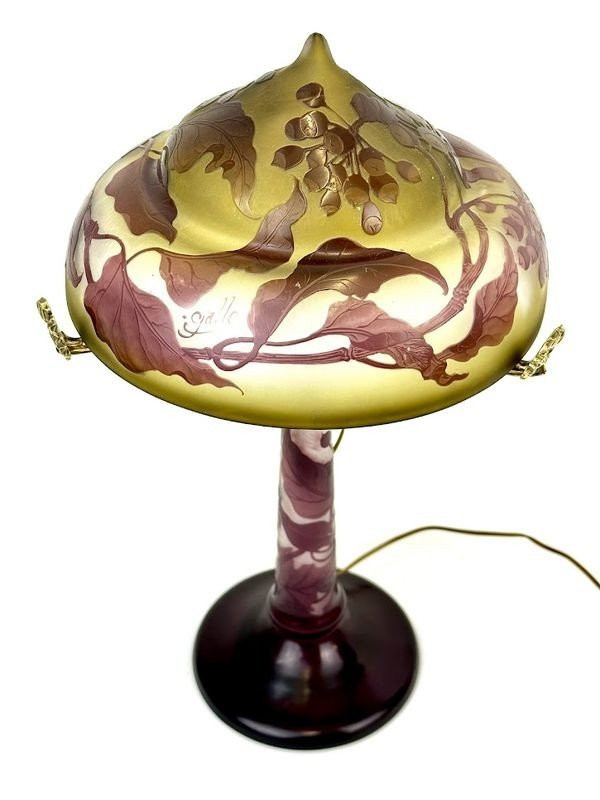 Emile Gallé Art Nouveau Mushroom Lamp "Climbing Ivy"