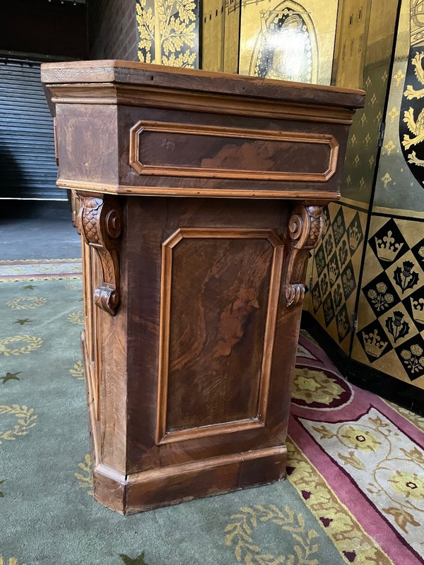 Oak and walnut store counter