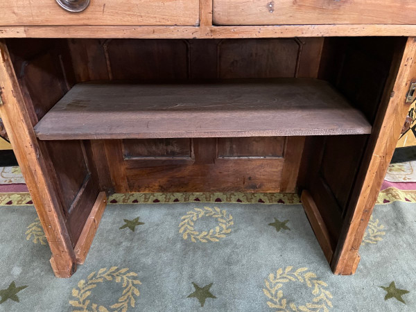 Oak and walnut store counter