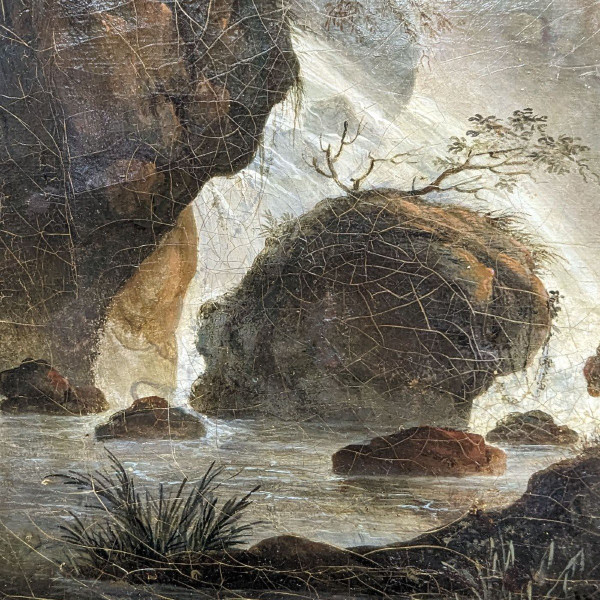 Huile Sur Toile XVIIIème Dans Le Goût d'Hubert Robert