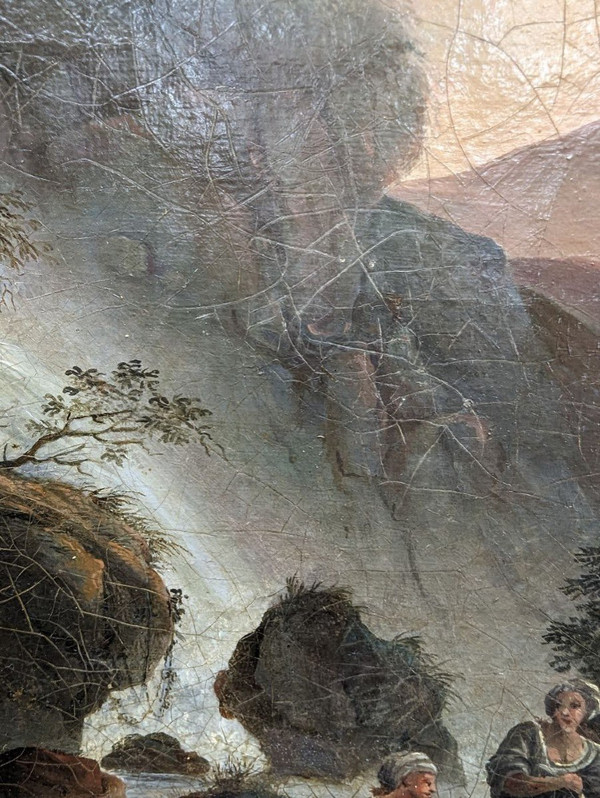 Huile Sur Toile XVIIIème Dans Le Goût d'Hubert Robert