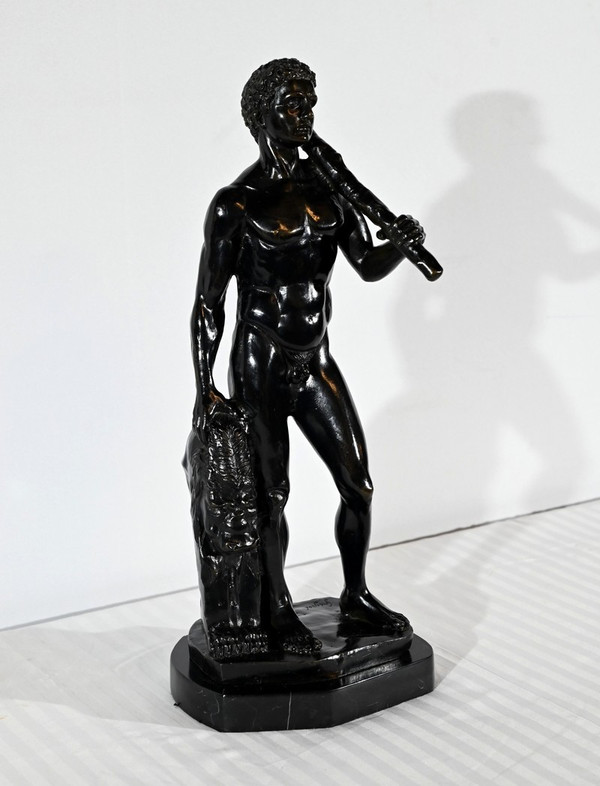 Bronze "Hercules and the Lion of Nemée", signed Gregroi - 19th century