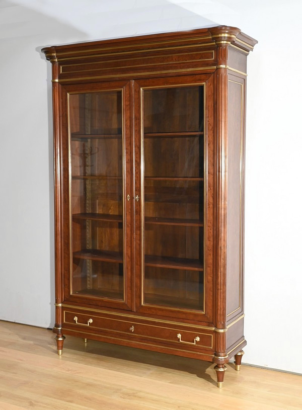 Large mahogany bookcase, Louis XVI style - Mid-19th century