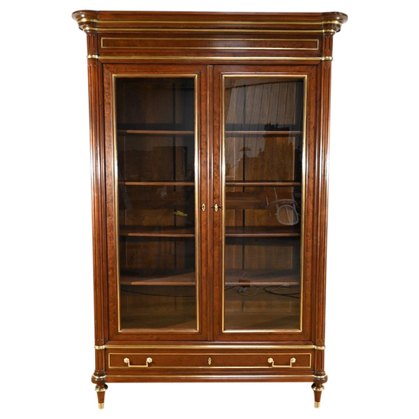 Large mahogany bookcase, Louis XVI style - Mid-19th century