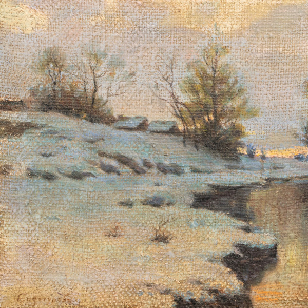 Early spring (Sketch), oil on jute by Endogurov Ivan Ivanovich (1861-1898)