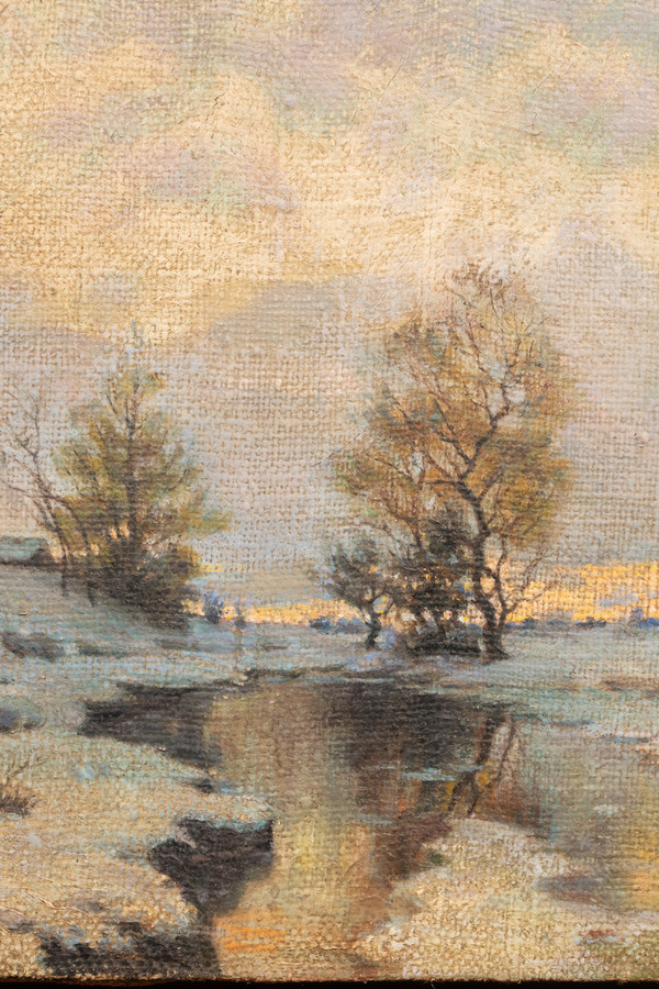 Early spring (Sketch), oil on jute by Endogurov Ivan Ivanovich (1861-1898)