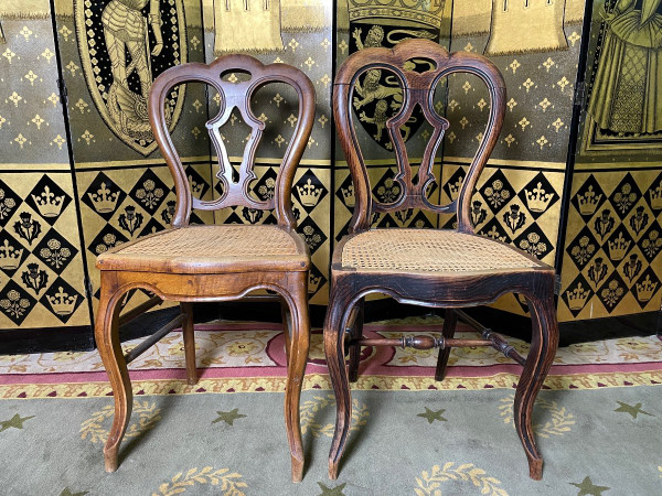 7 Louis Philippe Chairs In Cannage