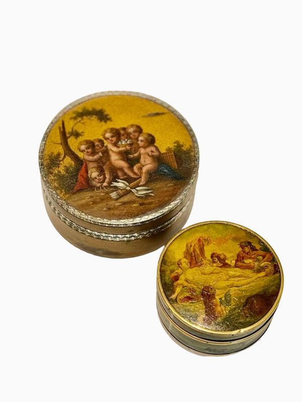 Boite Ronde à Décors De Putti, époque Louis XVI