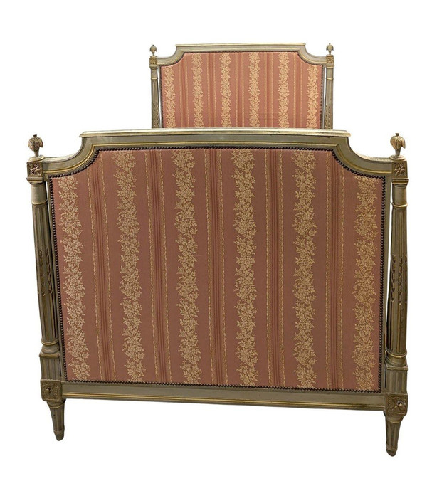 Louis XVI Lacquered Bed from the 18th Century Mounted with Bottom Pulls