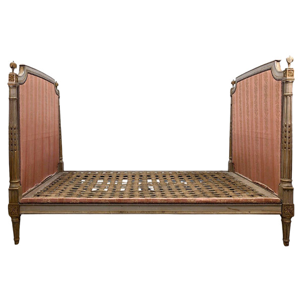 Louis XVI Lacquered Bed from the 18th Century Mounted with Bottom Pulls