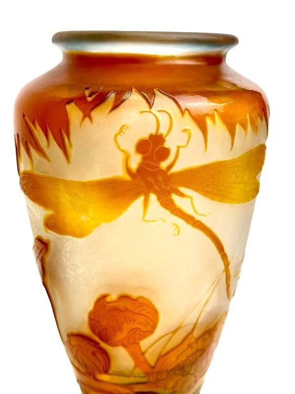 Vaso acquatico Art Nouveau Emile Gallé "A La Libellule"