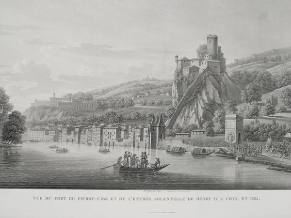 Lyon Vue Du Fort De Pierre-Cise Gravure 19ème