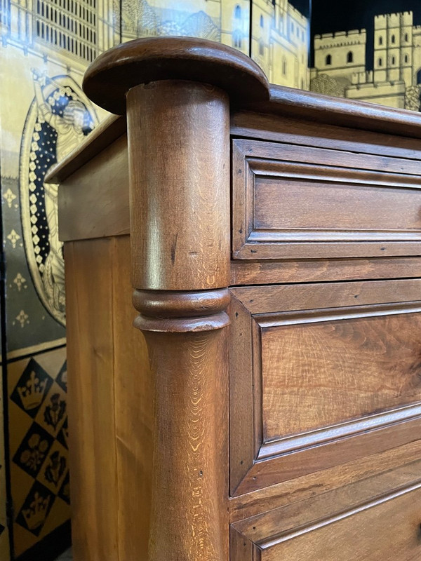 Empire walnut chest of drawers