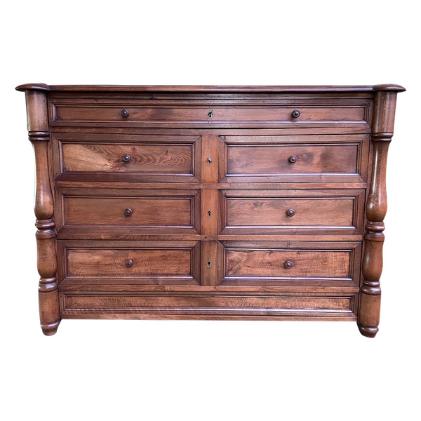 Empire walnut chest of drawers