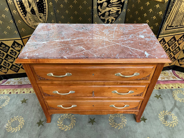 Art Nouveau cherrywood chest of drawers