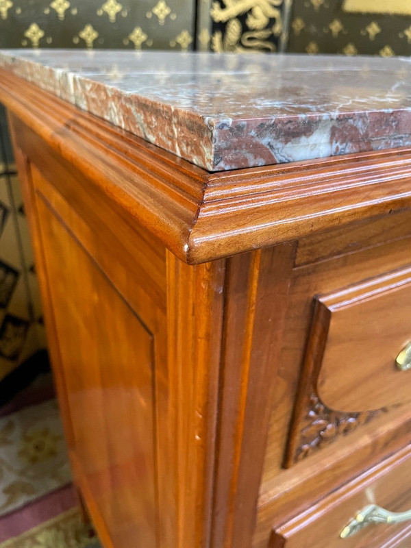 Art Nouveau cherrywood chest of drawers