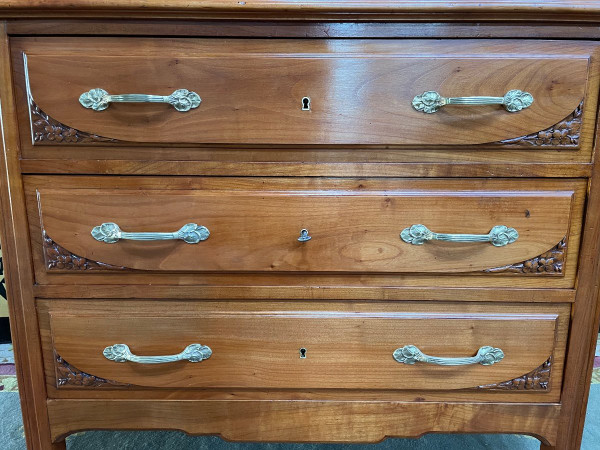 Art Nouveau cherrywood chest of drawers