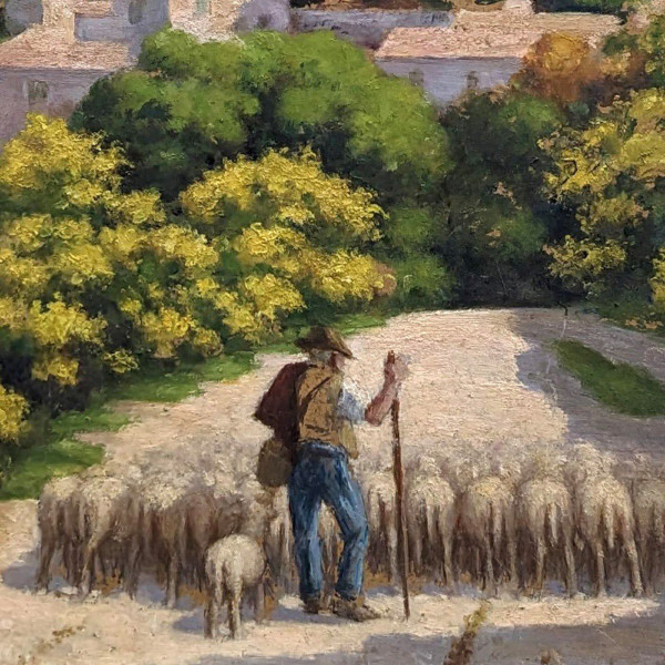 Olio Su Tela Scena Pastorale Scuola Provenzale Rémy Mayan (1877-1961)