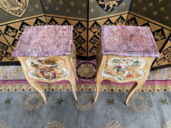 Pair Of Louis XV Orientalist Lacquered Headboards