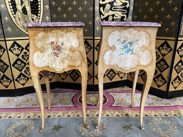 Pair Of Louis XV Orientalist Lacquered Headboards