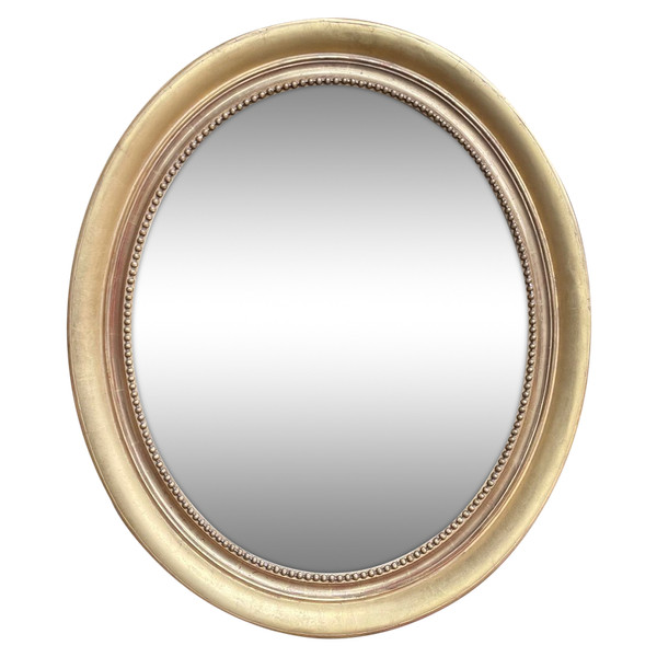 Louis XVI Oval Gold Leaf Mirror