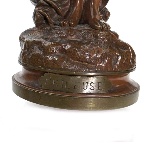 La Frileuse By Eutrope Bouret Bronze with Chocolate Patina