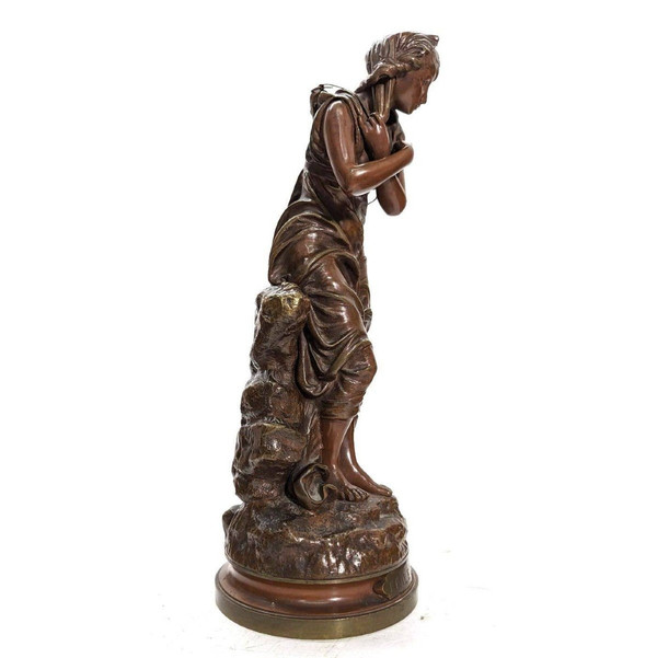 La Frileuse By Eutrope Bouret Bronze with Chocolate Patina