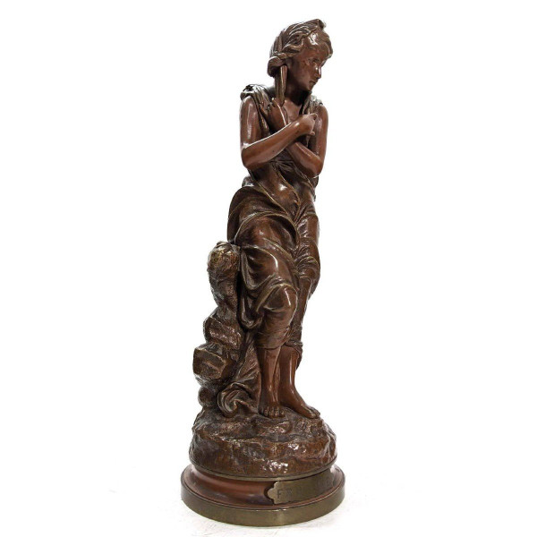 La Frileuse By Eutrope Bouret Bronze with Chocolate Patina