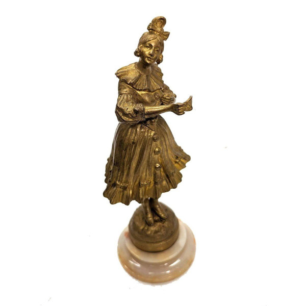 Bronze Colombine Par Georges Omerth Small chip on Onyx base