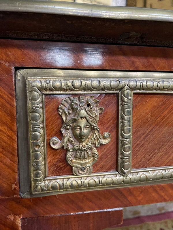 Louis XV Style Flat Desk - Transition In Marquetry