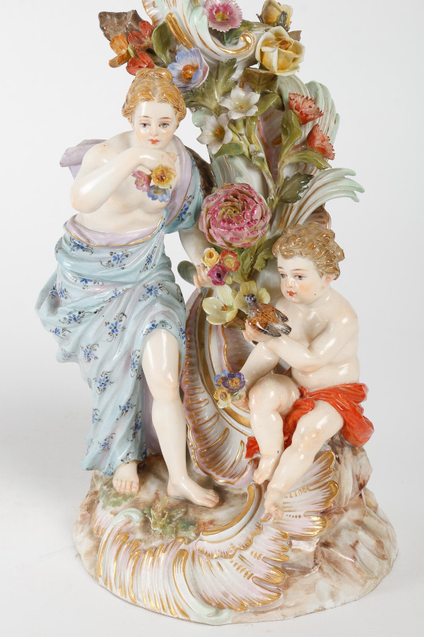 MEISSEN PAIR OF CANDLE HOLDERS LATE 19TH CENTURY