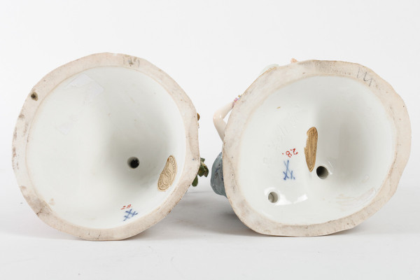 MEISSEN PAIR OF CANDLE HOLDERS LATE 19TH CENTURY