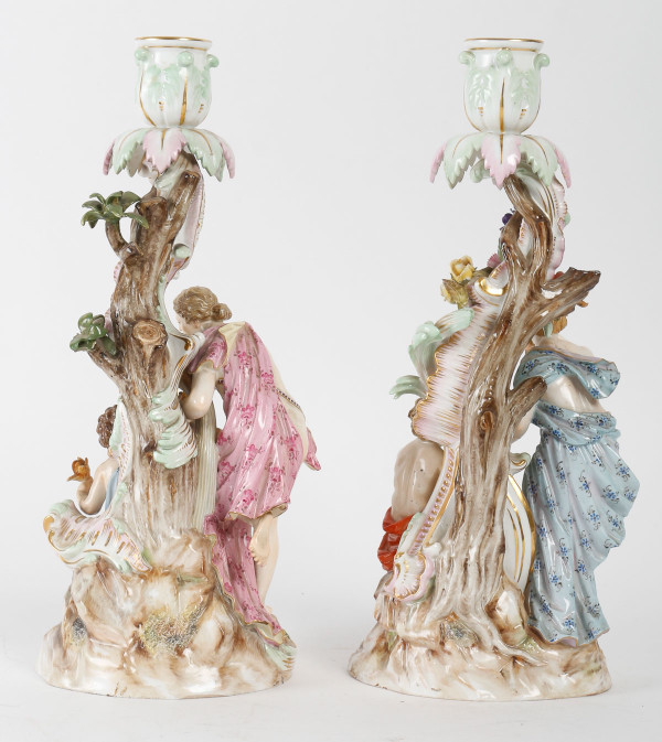 MEISSEN PAIR OF CANDLE HOLDERS LATE 19TH CENTURY