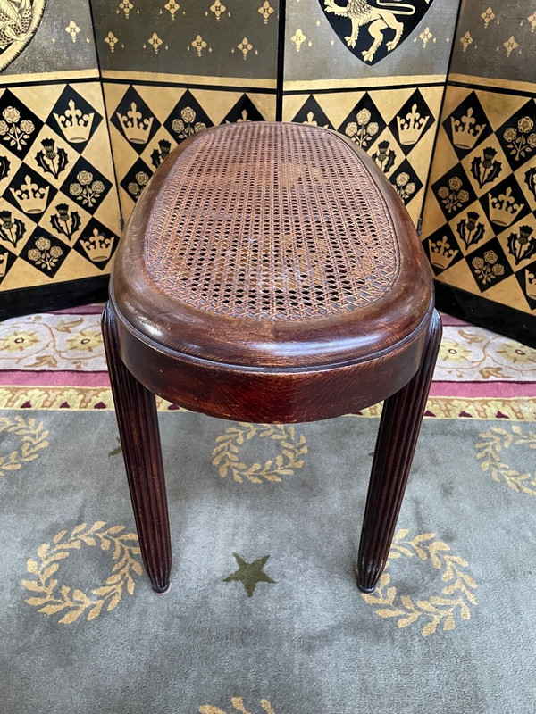 Art Deco Piano Bench In Cannage