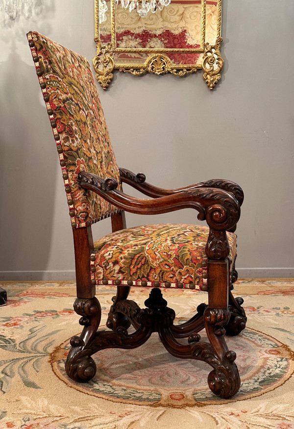 Louis XIV Style Ceremonial Armchair from the 19th Century