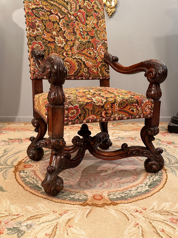 Louis XIV Style Ceremonial Armchair from the 19th Century