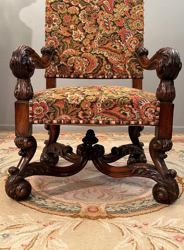 Louis XIV Style Ceremonial Armchair from the 19th Century