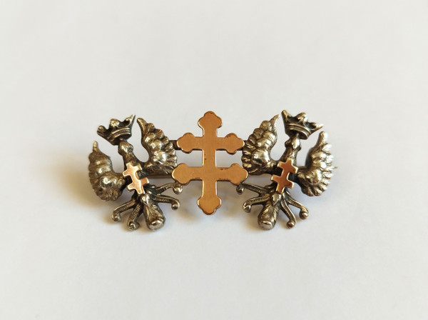 Cross Of Lorraine And Alérions Brooch 19th c Antique Jewelry