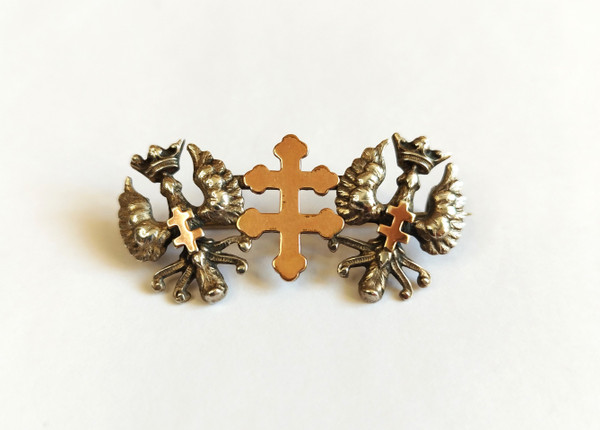 Cross Of Lorraine And Alérions Brooch 19th c Antique Jewelry