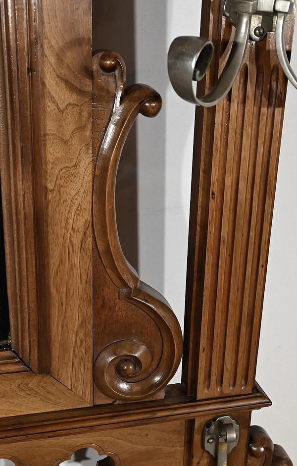 Rare Vestibule Chest in Walnut – Late 19th Century