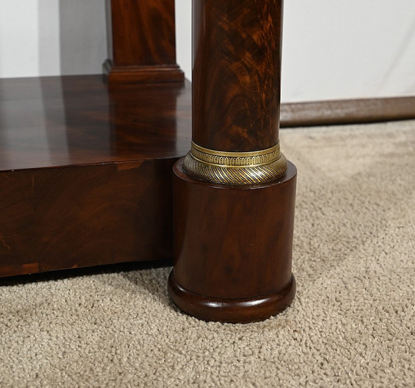 Burl Mahogany Console, stamped Ringer, Faubourg Saint Antoine, Empire period – Early 19th century