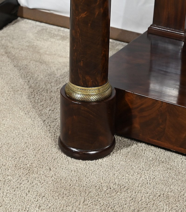 Burl Mahogany Console, stamped Ringer, Faubourg Saint Antoine, Empire period – Early 19th century