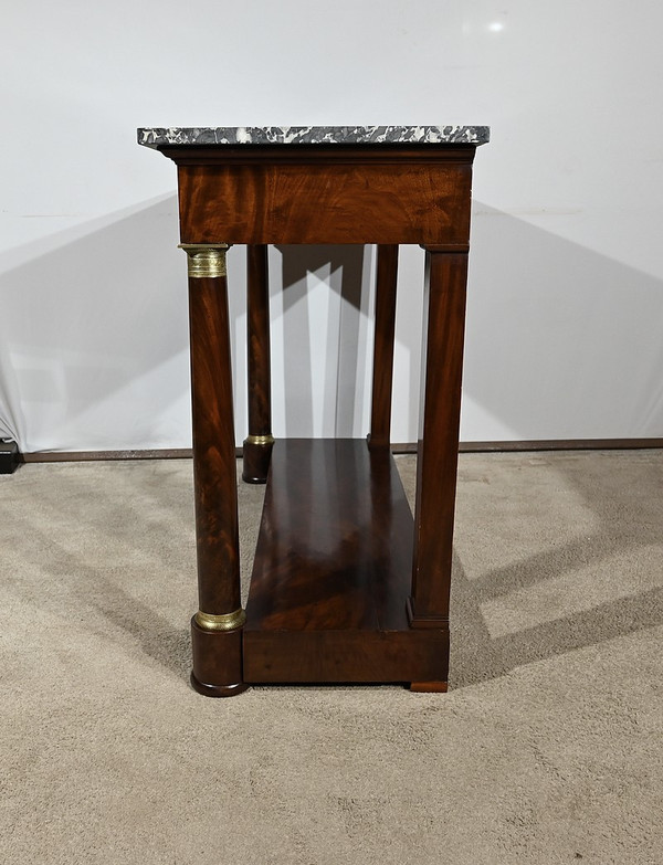 Burl Mahogany Console, stamped Ringer, Faubourg Saint Antoine, Empire period – Early 19th century