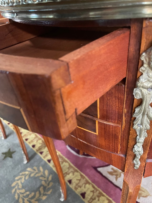 Pair De Tables De Chevet Demi-lune De Style Louis XV