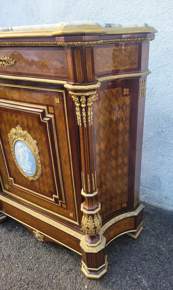 *Promotion *Sideboard auf Stützhöhe mit Intarsien, Napoleon III., 19. Jahrhundert