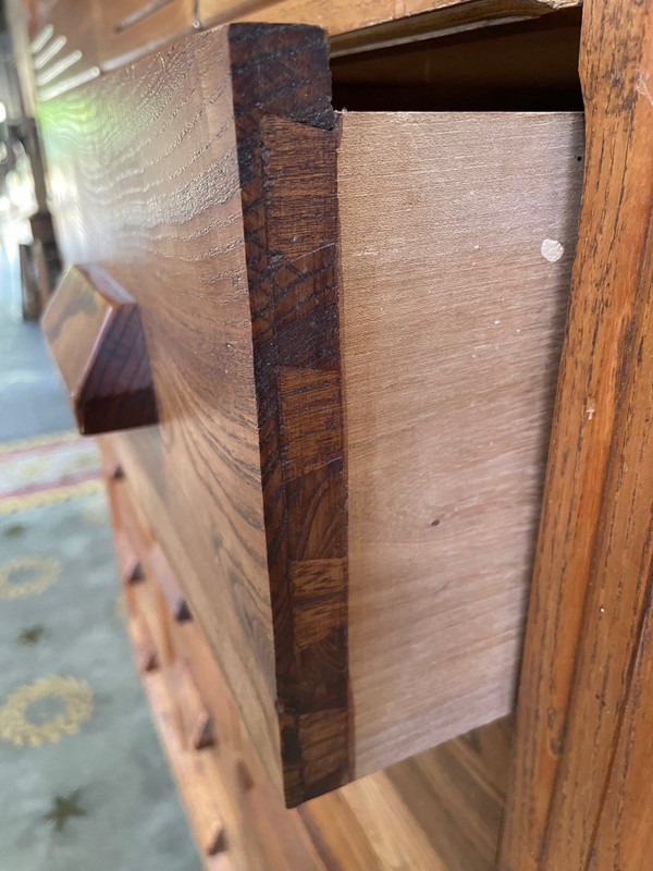 Art Deco Elm Sideboard - Craft cabinet with drawers