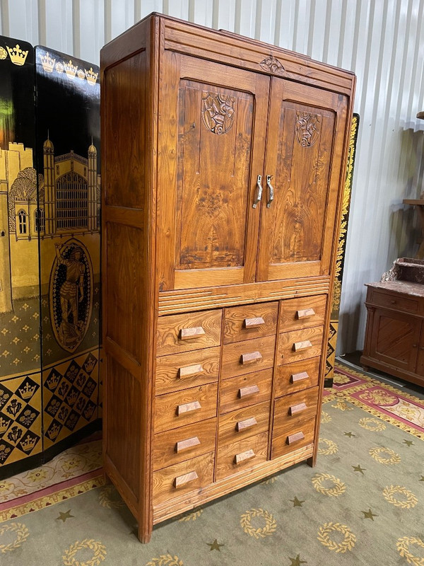 Art Deco Elm Sideboard - Craft cabinet with drawers