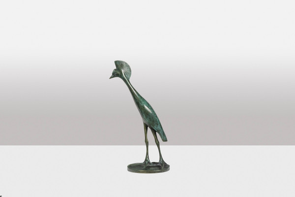 François Pompon. “Crowned Crane on the move”, bronze, 2006 print.