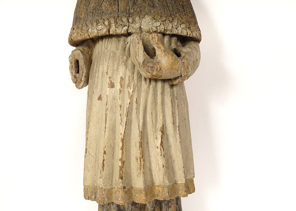 Statue Religieuse Bois Sculpté Polychrome Saint-Yves Avocat Bretagne XVIIè